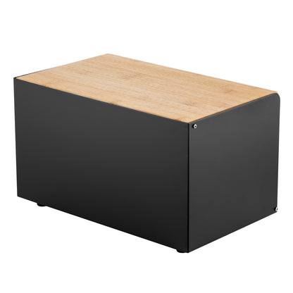 Zestaw 4 elementowy cube chlebak 35,5x23,5x21 cm w zestawie z 3 pojemnikami na artykuły sypkie czarny