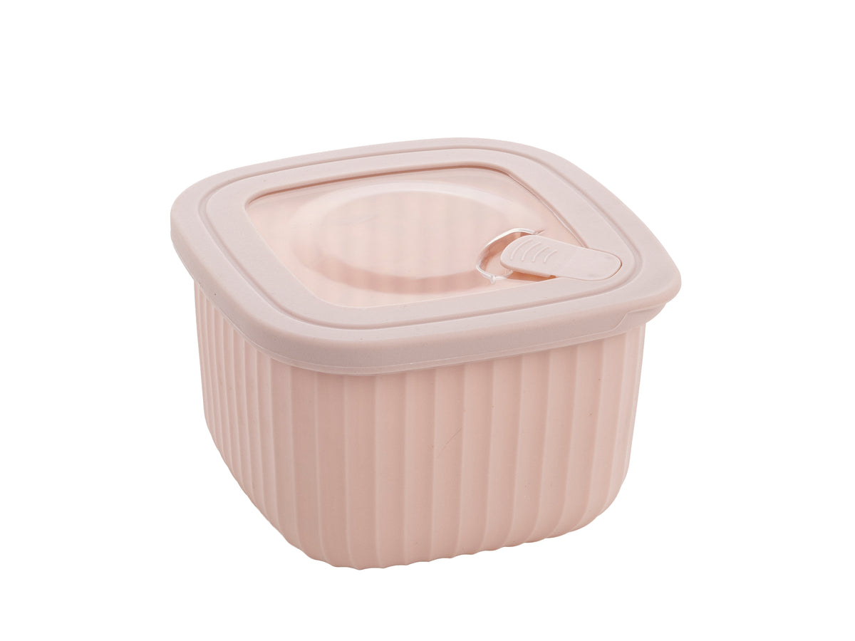 POJEMNIK PLASTIKOWY KWADRATOWY VINCENT 1,4L RÓŻOWY/BEŻOWY