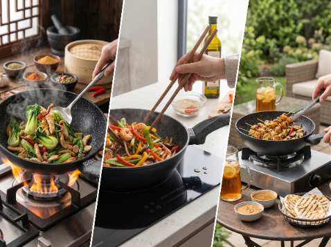 Patelnia aluminiowa wok bono 28cm mg v.2
