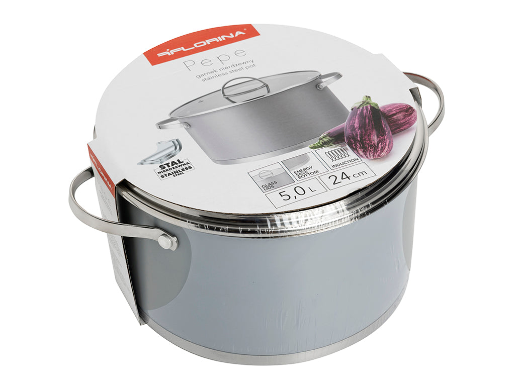 Garnek nierdzewny pepe 24cm 5,0l z/p