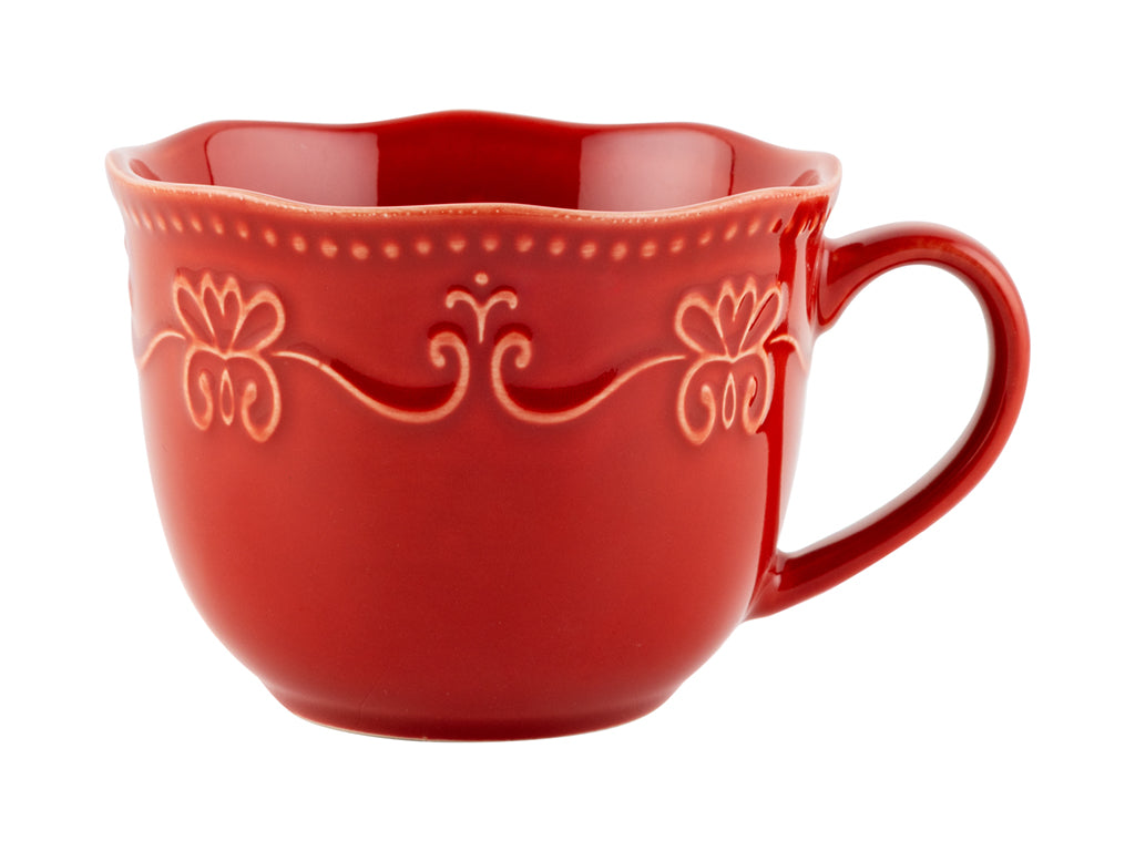 FILIŻANKA ZE SPODKIEM RUSTIC RED 250ML