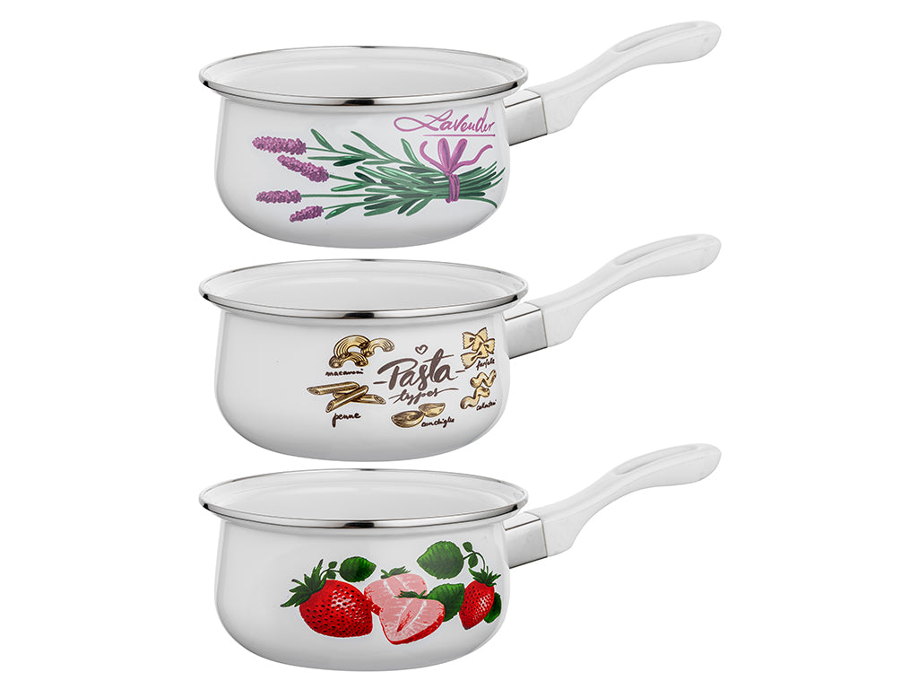 Rondel emaliowany prosty dekor 16cm 1,4l mix