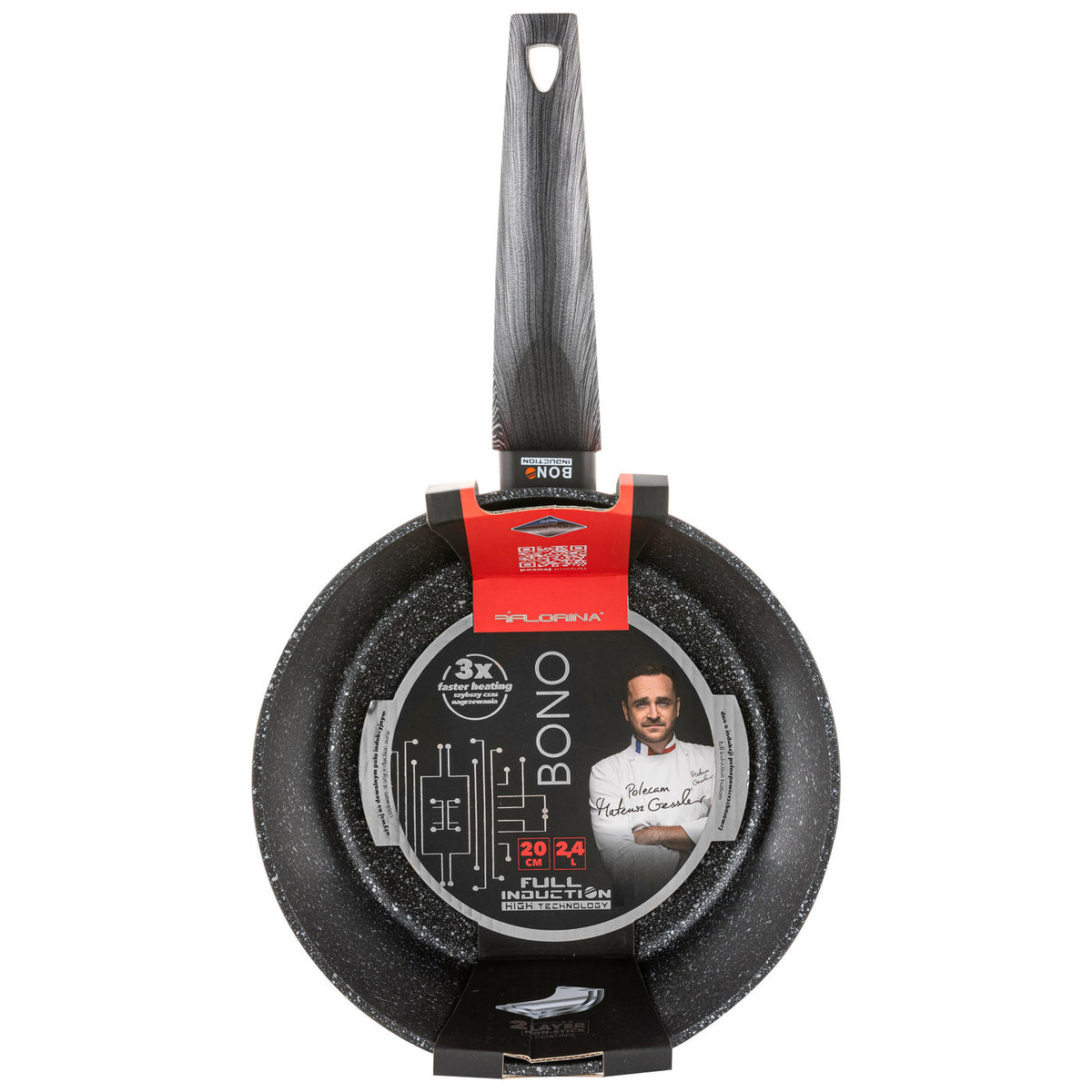 Rondel Florina Bono 2,4 l 20 cm nieprzywierający powłoka marmurowa indukcja