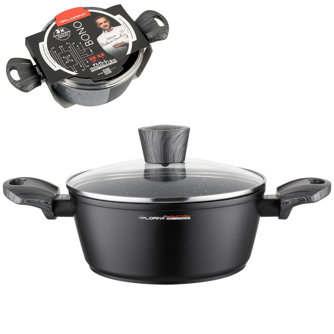 Garnek aluminiowy bono 20cm 2,5l z/p mg v.3