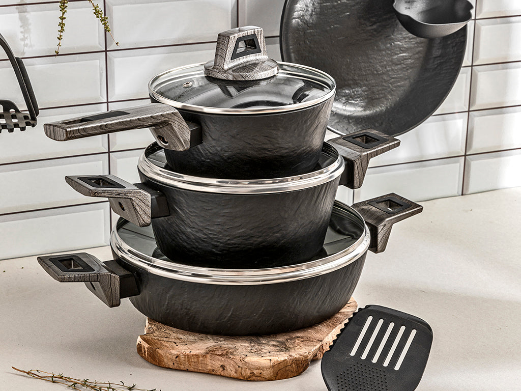 Garnek aluminiowy niski japandi 26cm 2,2l z/p