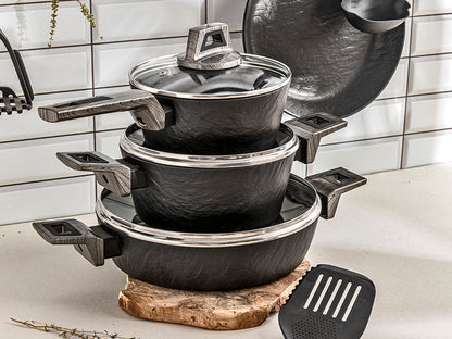 Garnek aluminiowy niski japandi 26cm 2,2l z/p