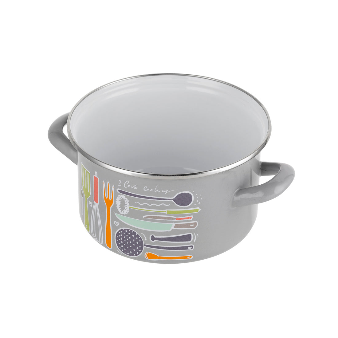 Garnek emaliowany prosty staffio 16cm 2l z/p