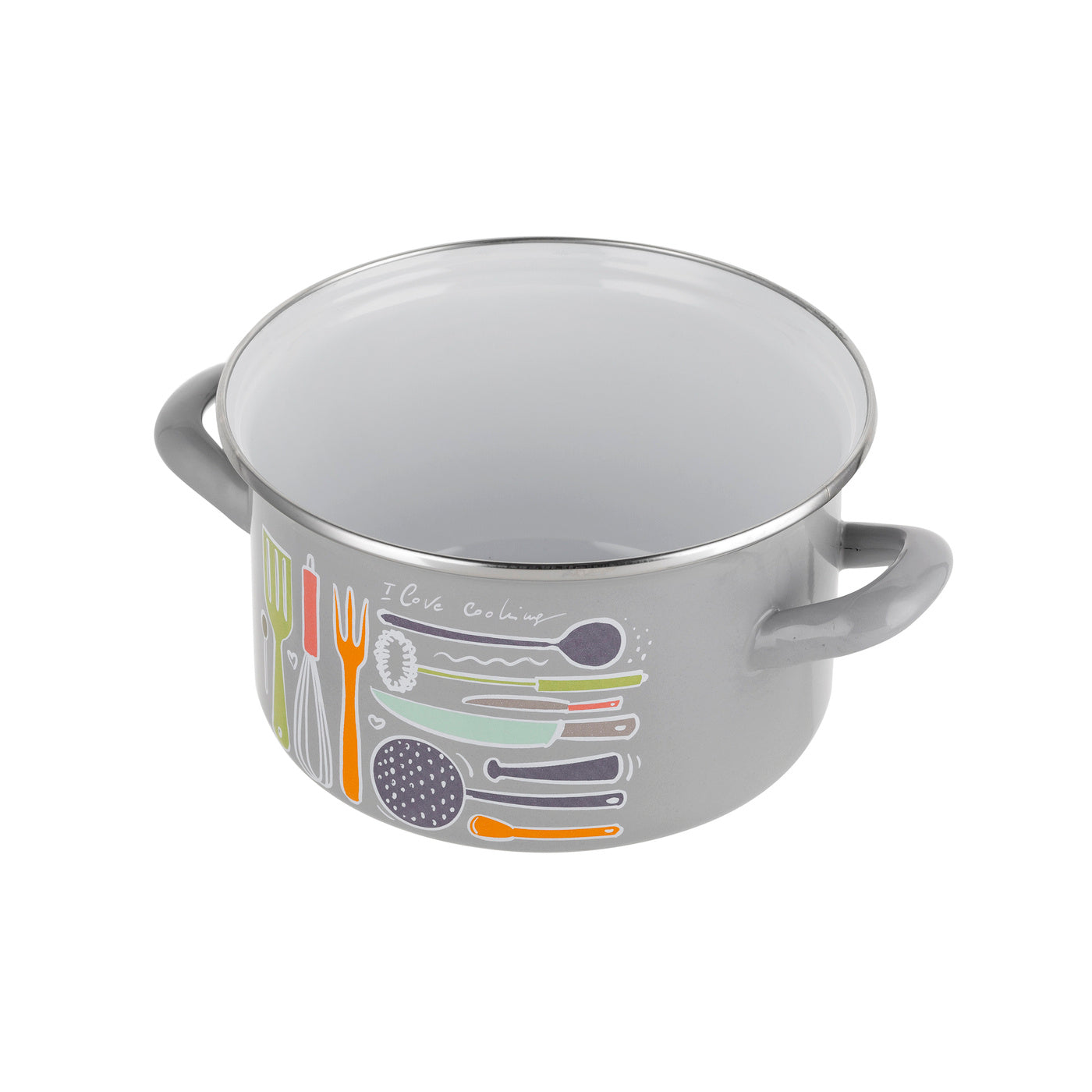 Garnek emaliowany prosty staffio 16cm 2l z/p