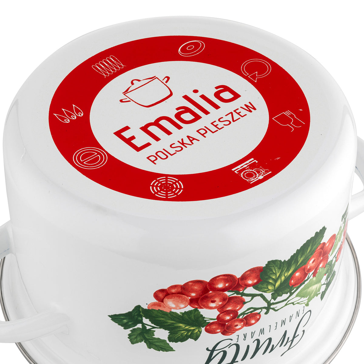 Garnek emaliowany prosty kalina 22cm 4,8l z/p v.2