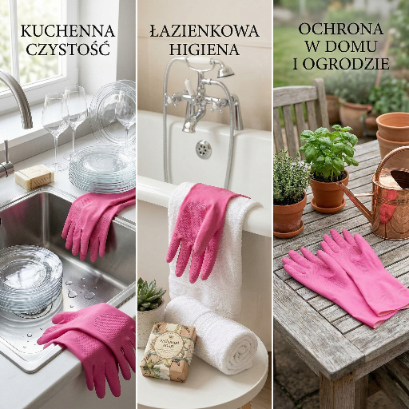Rękawice lateksowe rosa praktyczna -m