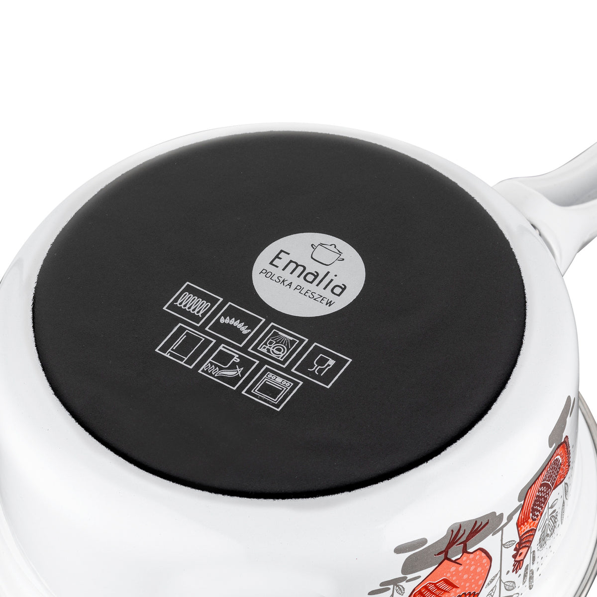 Rondel emaliowany prosty rubinka 16cm 1,3l