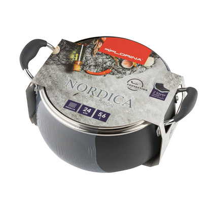 Garnek alumniowy nordica 24cm 5,6l z/p