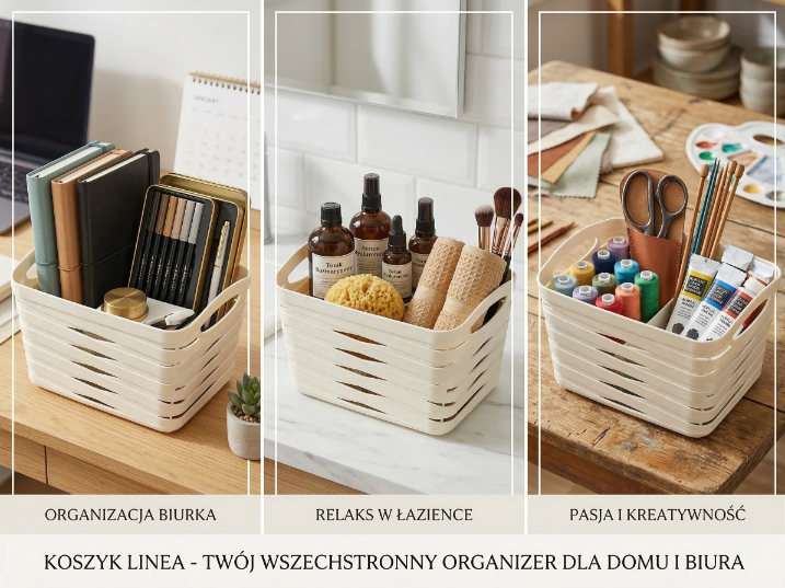 Koszyk plastikowy linea 21x16x14cm 3,3l kremowy