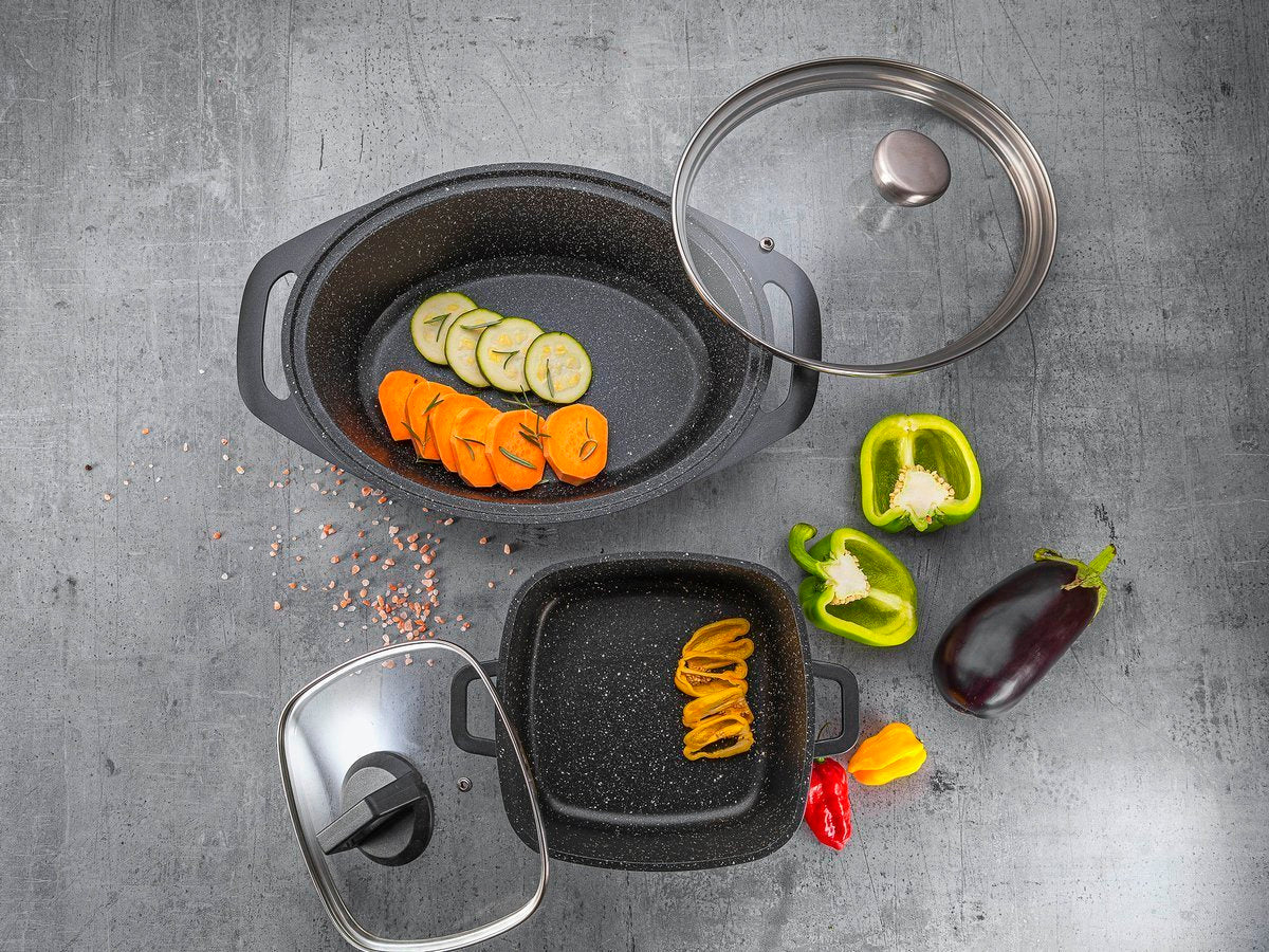 Garnek aluminiowy kwadratowy chef 20x20x8cm 2,6l z/p