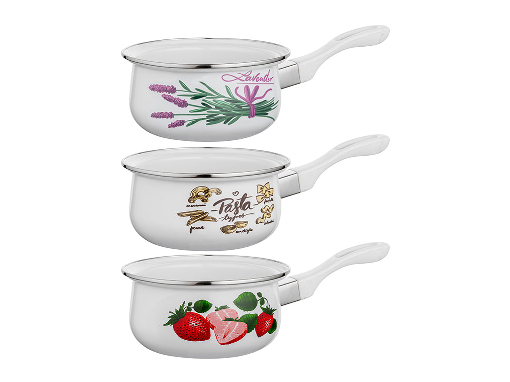 Rondel emaliowany prosty dekor 14cm 1l mix