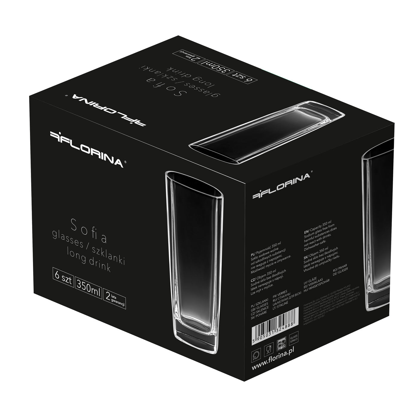 Szklanki long drink sofia 350ml 6szt