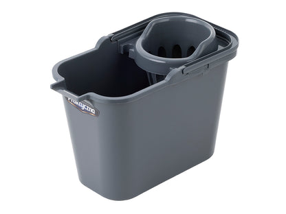Wiadro plastikowe prostokątne z wyciskaczem 12l ciemny szary
