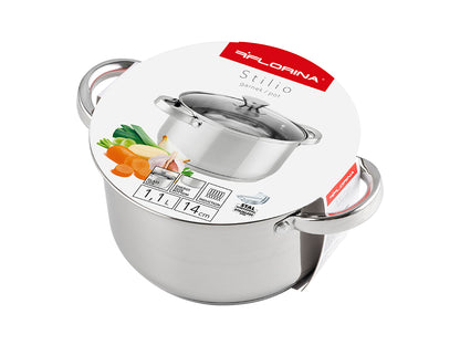 Garnek nierdzewny stilio 14cm 1,1l z/p