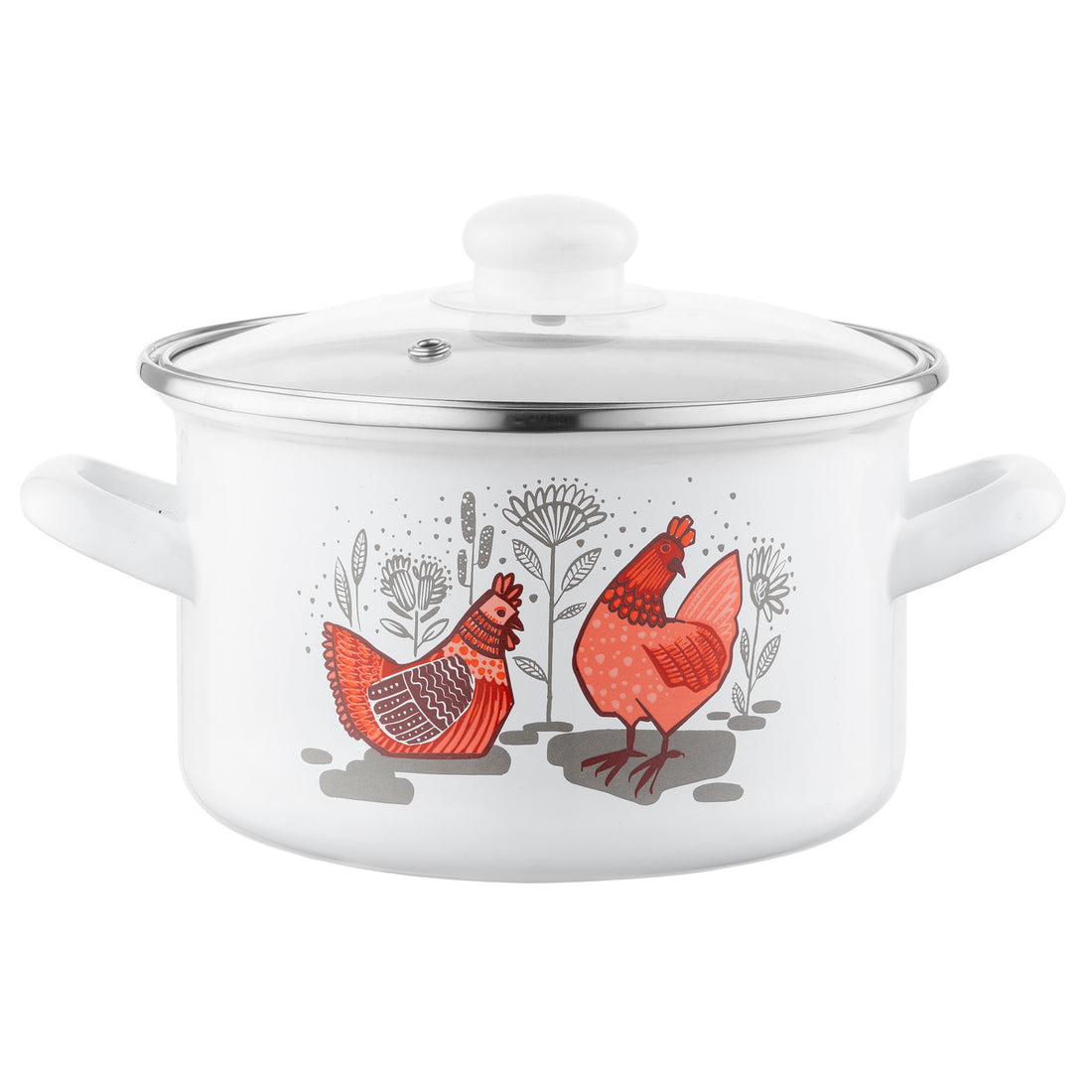 Garnek emaliowany prosty rubinka 18cm 2,6l z/p