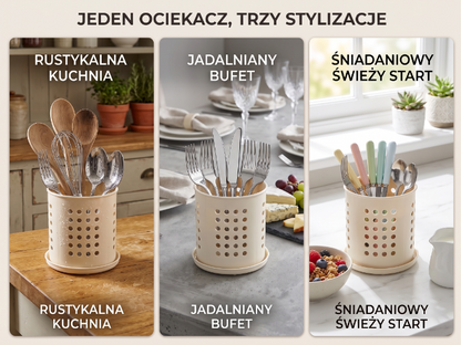 Ociekacz do sztućców okrągły vivo 12cm kremowy