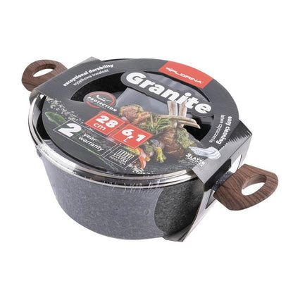 Garnek aluminiowy granite 28cm 6,1l z/p