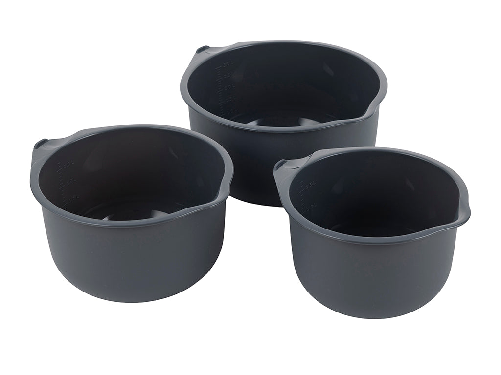 Miska plastikowa kpl. 3szt 17cm 19cm 22cm ciemny szary