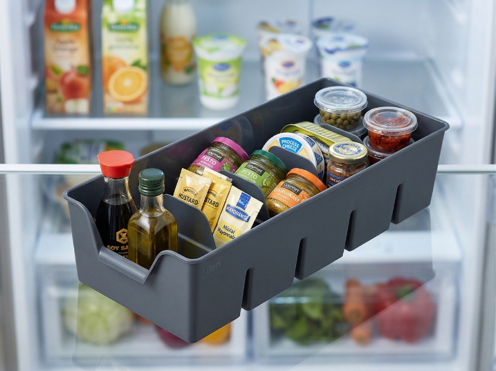 Organizer plastikowy l 30x14x7,5cm ciemny szary
