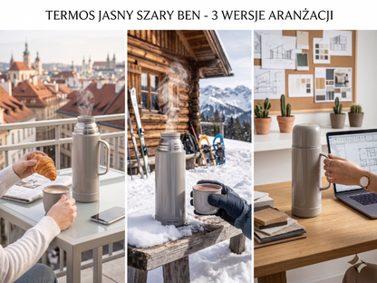 Termos pick me up 1l jasny szary