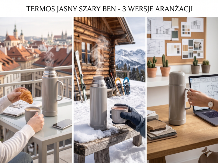 Termos pick me up 1l jasny szary