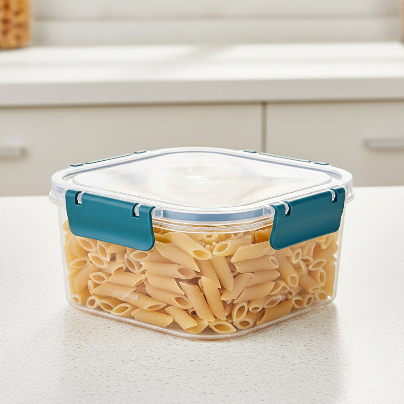 POJEMNIK DO ŻYWNOŚCI PLASTIKOWY KWADRATOWY CLIP GUARD 1,8L NIEBIESKI