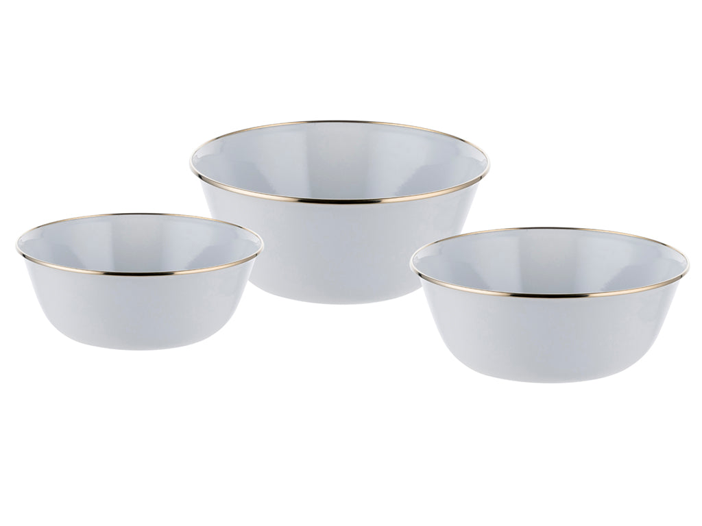 Miski emaliowane z pokrywką 16-20cm szare