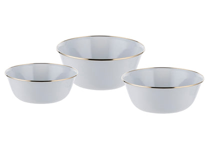 Miski emaliowane z pokrywką 16-20cm szare
