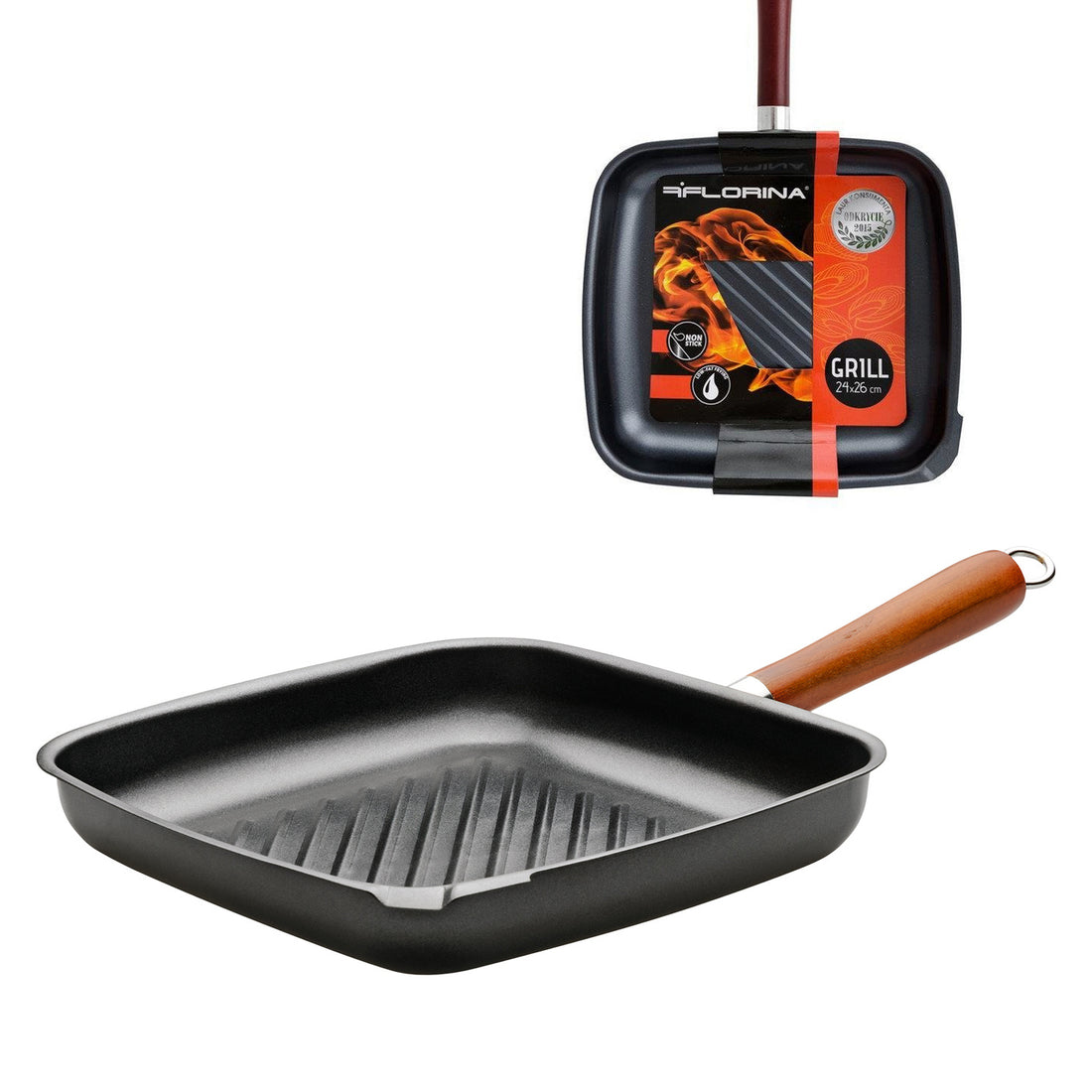 Patelnia prostokątna grill carbon 24x26cm