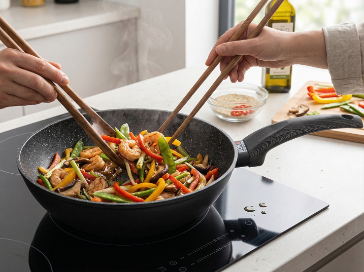 Patelnia aluminiowa wok bono 28cm mg v.2