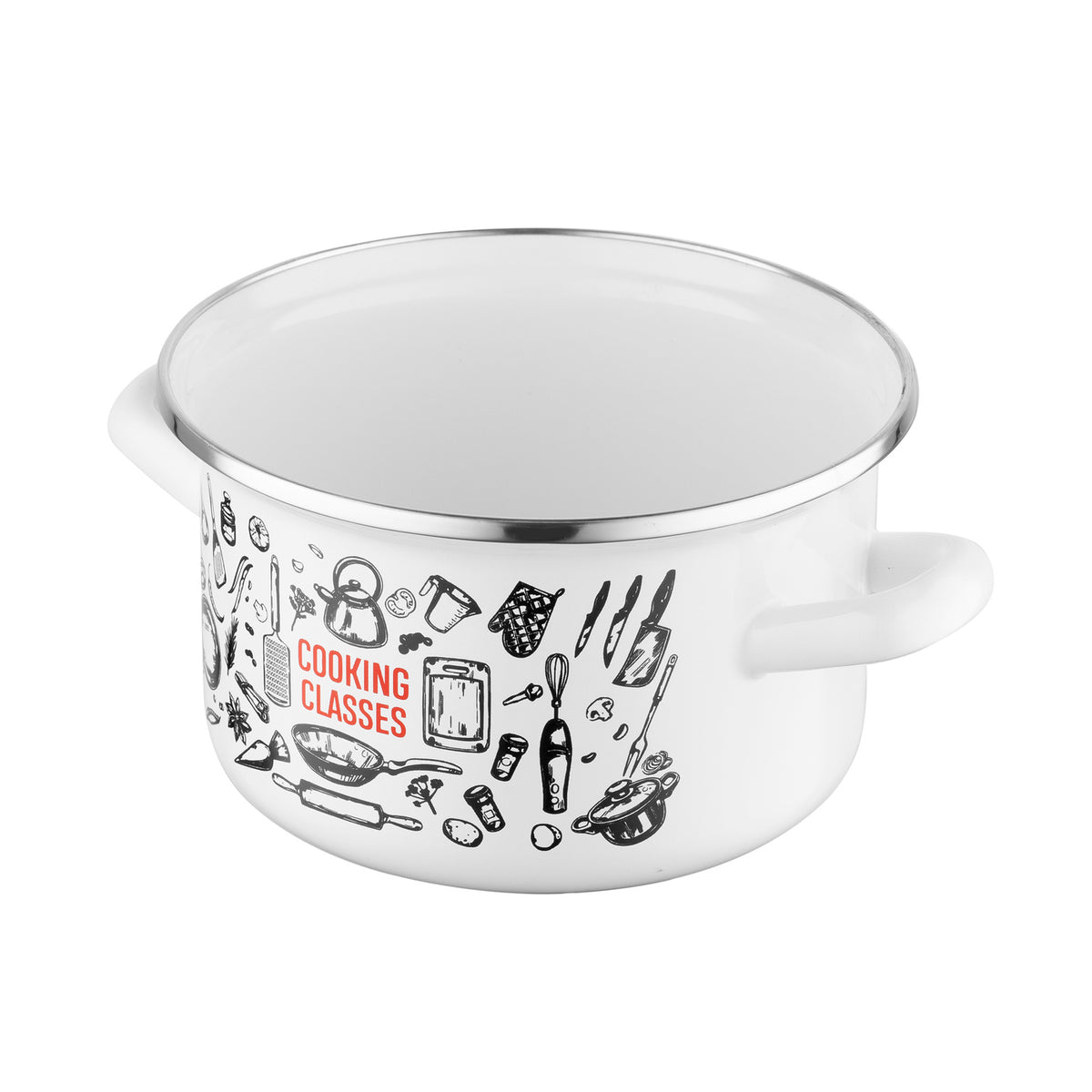 Garnek emaliowany prosty kitchen white 16cm 2,1l z/p