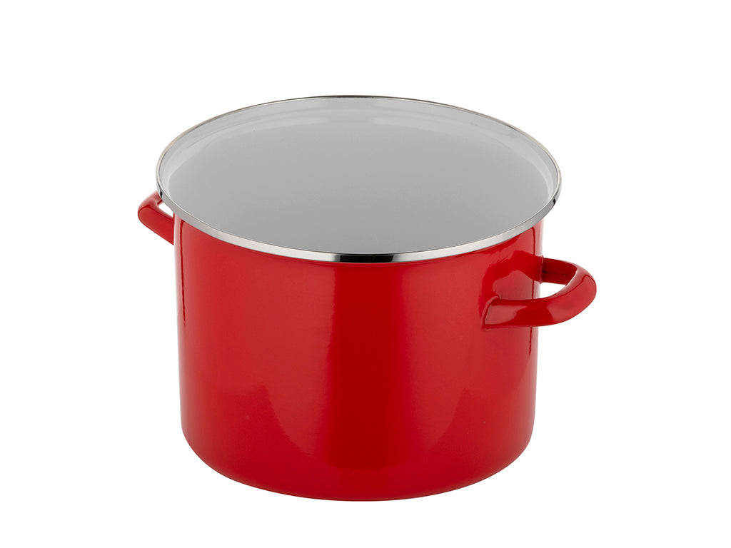 Garnek emaliowany prosty gładki 16cm 2,1l czerwony
