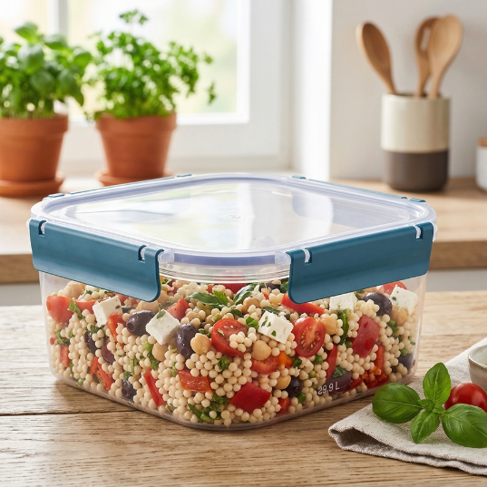 POJEMNIK DO ŻYWNOŚCI PLASTIKOWY KWADRATOWY CLIP GUARD 2,9L NIEBIESKI