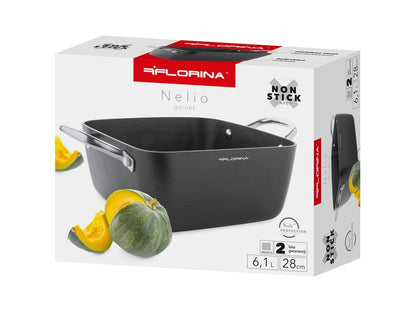 Garnek aluminiowy kwadratowy nelio 28cm 6,1l z/p