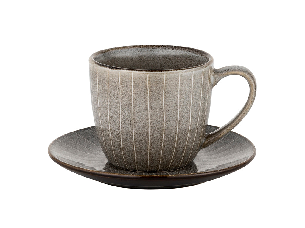 Filiżanka ze spodkiem stripes gray 250ml