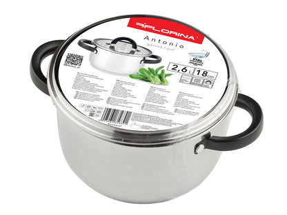 Garnek nierdzewny antonio 18 cm 2,6l z/p