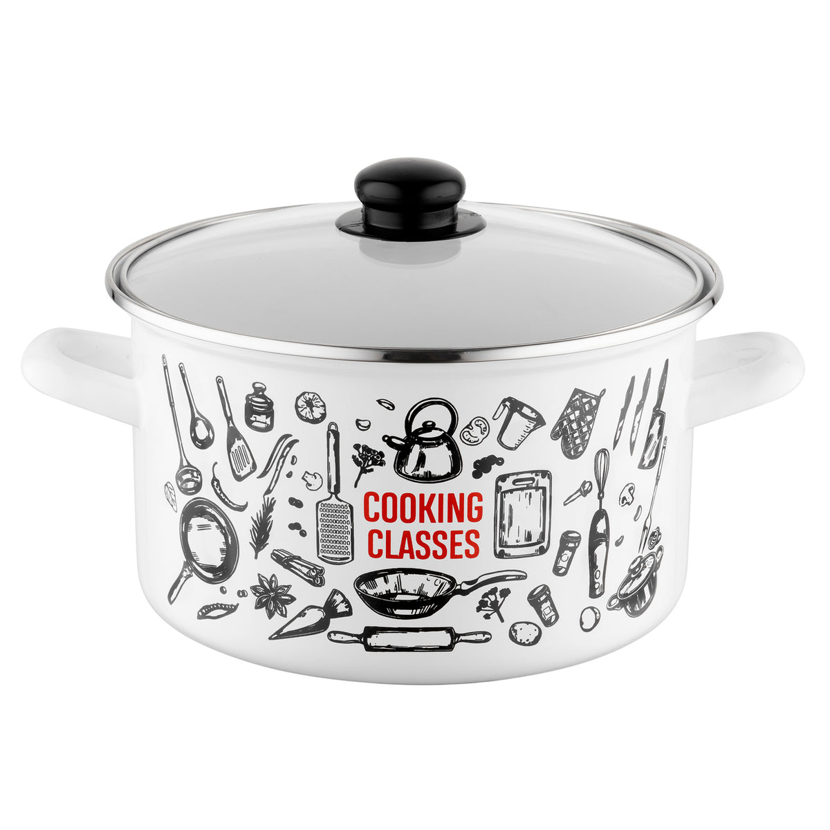 Garnek emaliowany prosty kitchen white 22cm 5,3l z/p