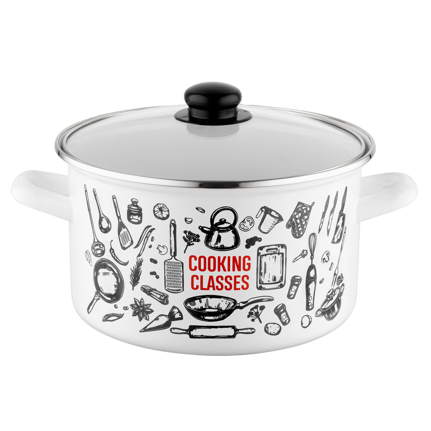 Garnek emaliowany prosty kitchen white 22cm 5,3l z/p