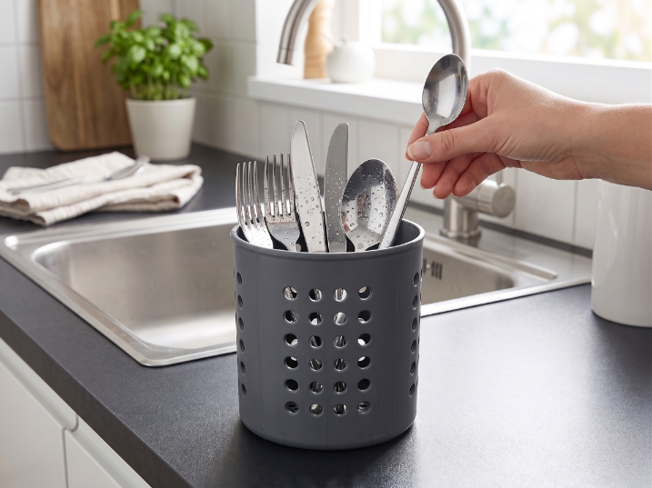 Ociekacz do sztućców okrągły vivo 12cm antracytowy