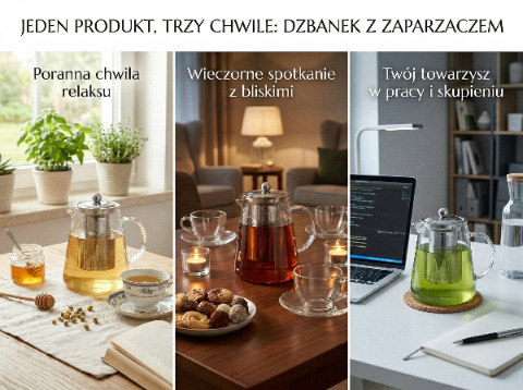 Dzbanek szklany kamelia 1l z zaparzaczem