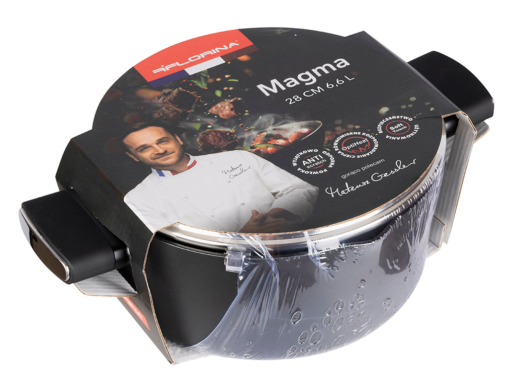 Garnek aluminiowy magma 28cm 6,6l z/p mg