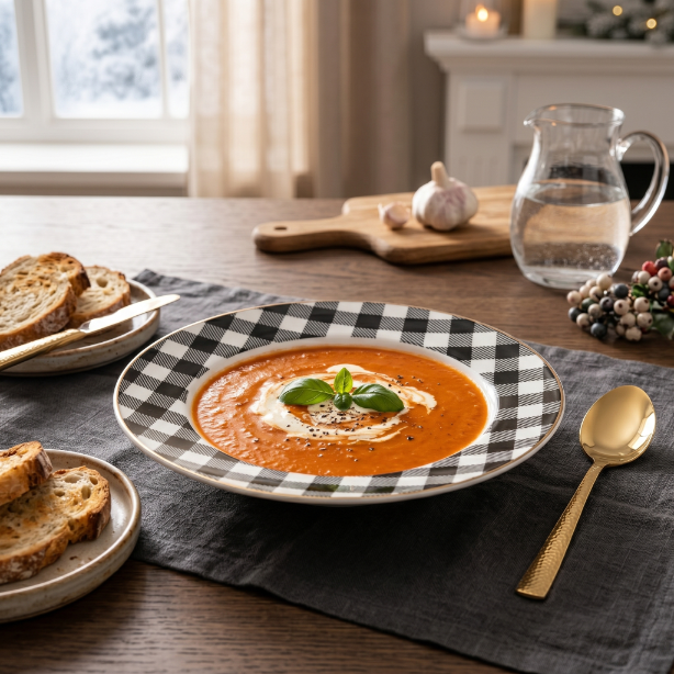 Talerz głęboki winter glam grid 21,5cm