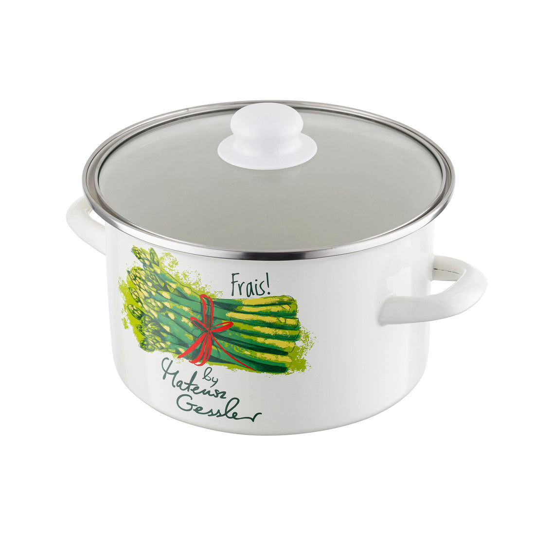 Garnek emaliowany prosty szparagi 20cm 3,75l z/p mg