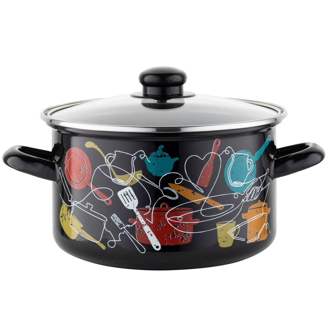 Garnek emaliowany prosty malena 20cm 3,7l z/p