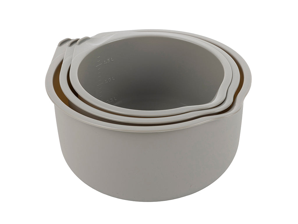 Miska plastikowa kpl. 3szt 17cm 19cm 22cm jasny szary