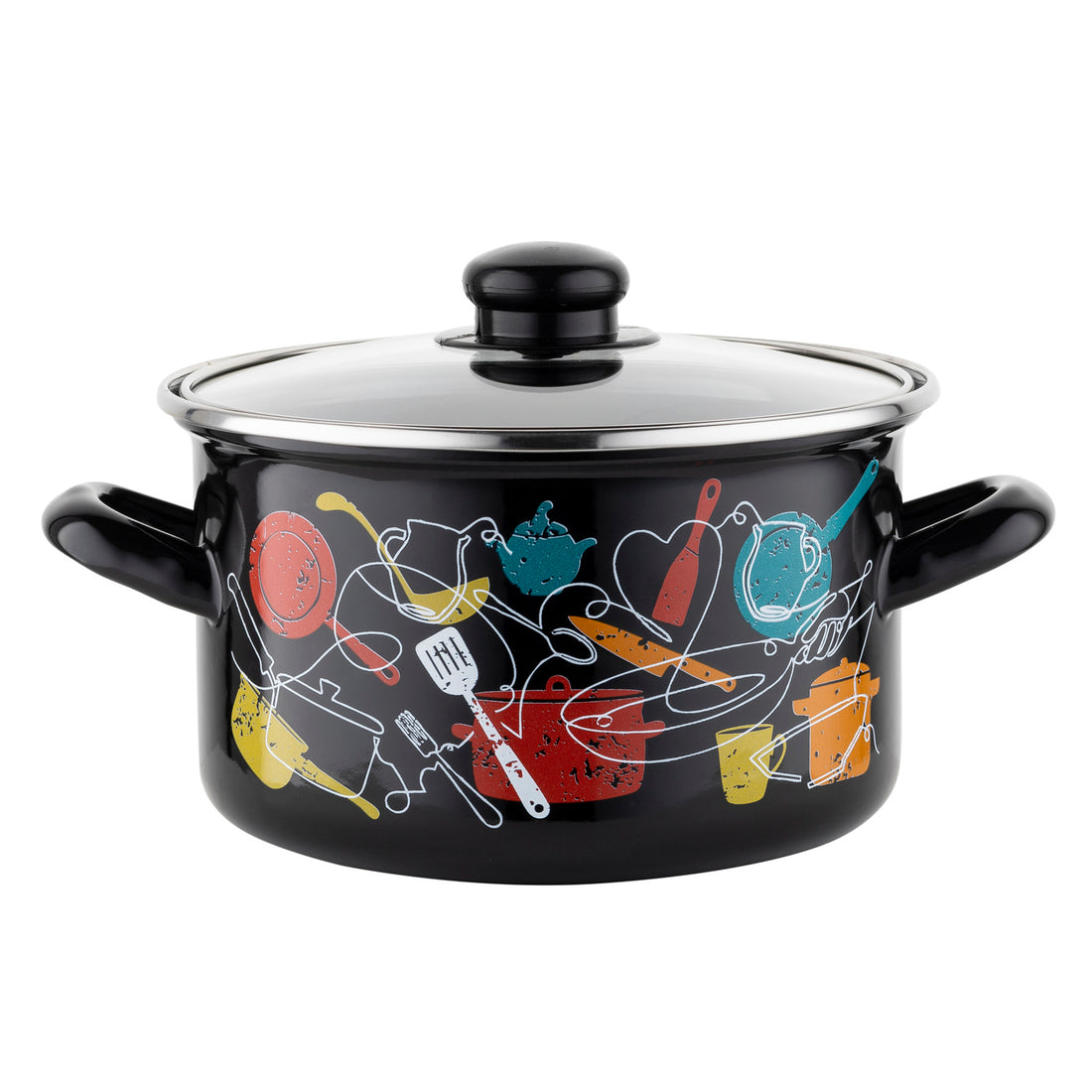 Garnek emaliowany prosty malena 18cm 2,6l z/p